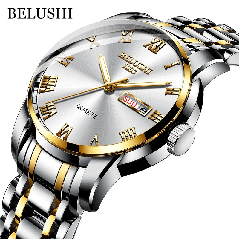 BELUSHI Top Brand Watch Men Stainless Steel