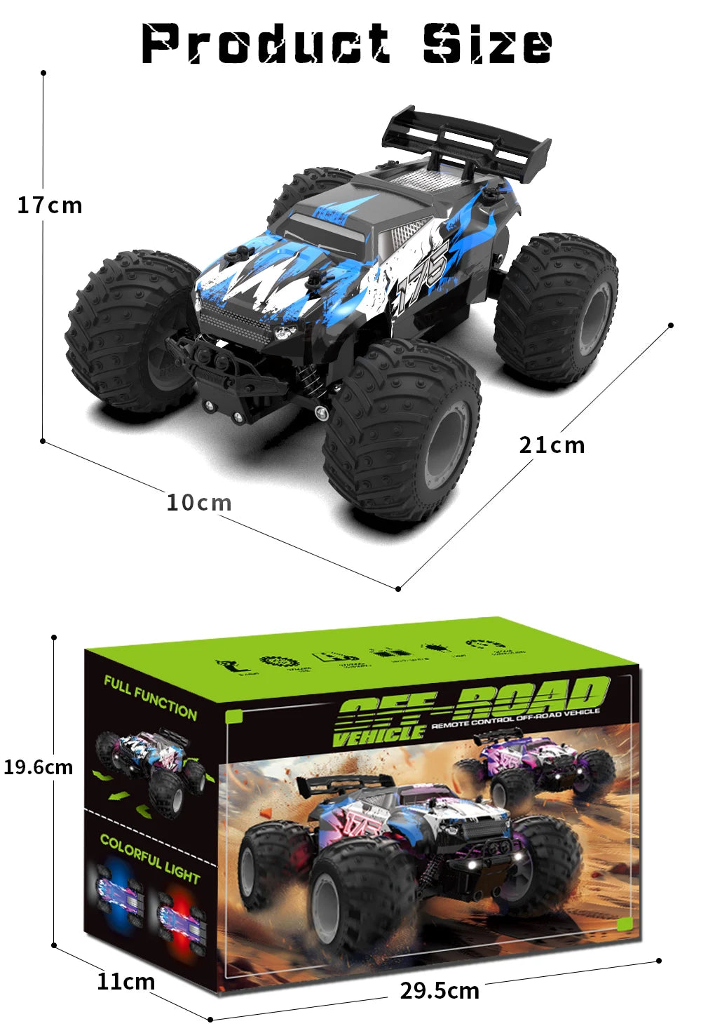HOSHI JJRC Q175 RC Cars 1:18 Big Wheel 2.4GHz 2WD RC Monster Truck