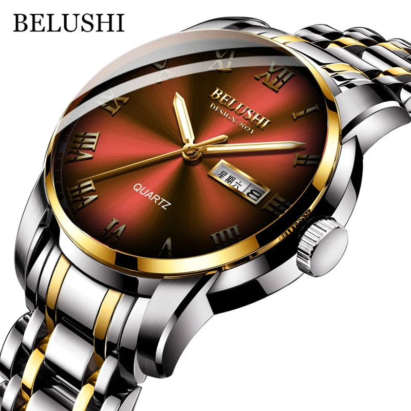 BELUSHI Top Brand Watch Men Stainless Steel