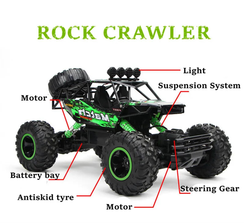 ZWN 1:12 / 1:16 4WD RC Car With Led Lights 2.4G Radio Remote Control Cars Buggy