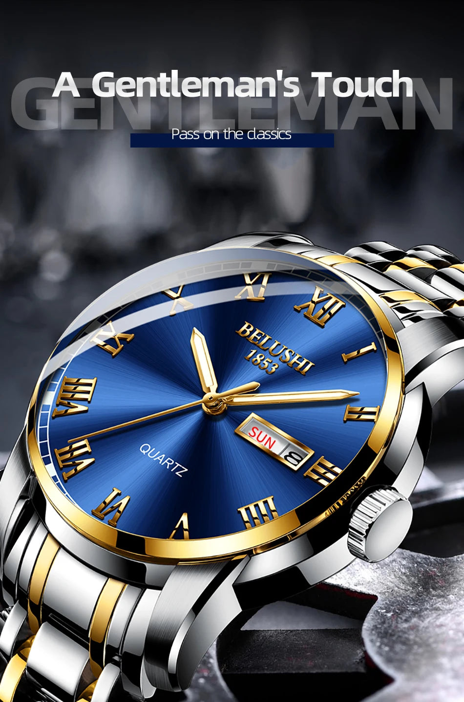 BELUSHI Top Brand Watch Men Stainless Steel