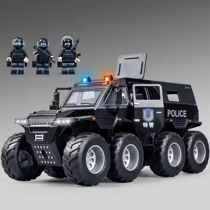 Diecast Model Car Off-road Vehicle Truck Electric Alloy 1:32 8WD Off-road Model Car Toy