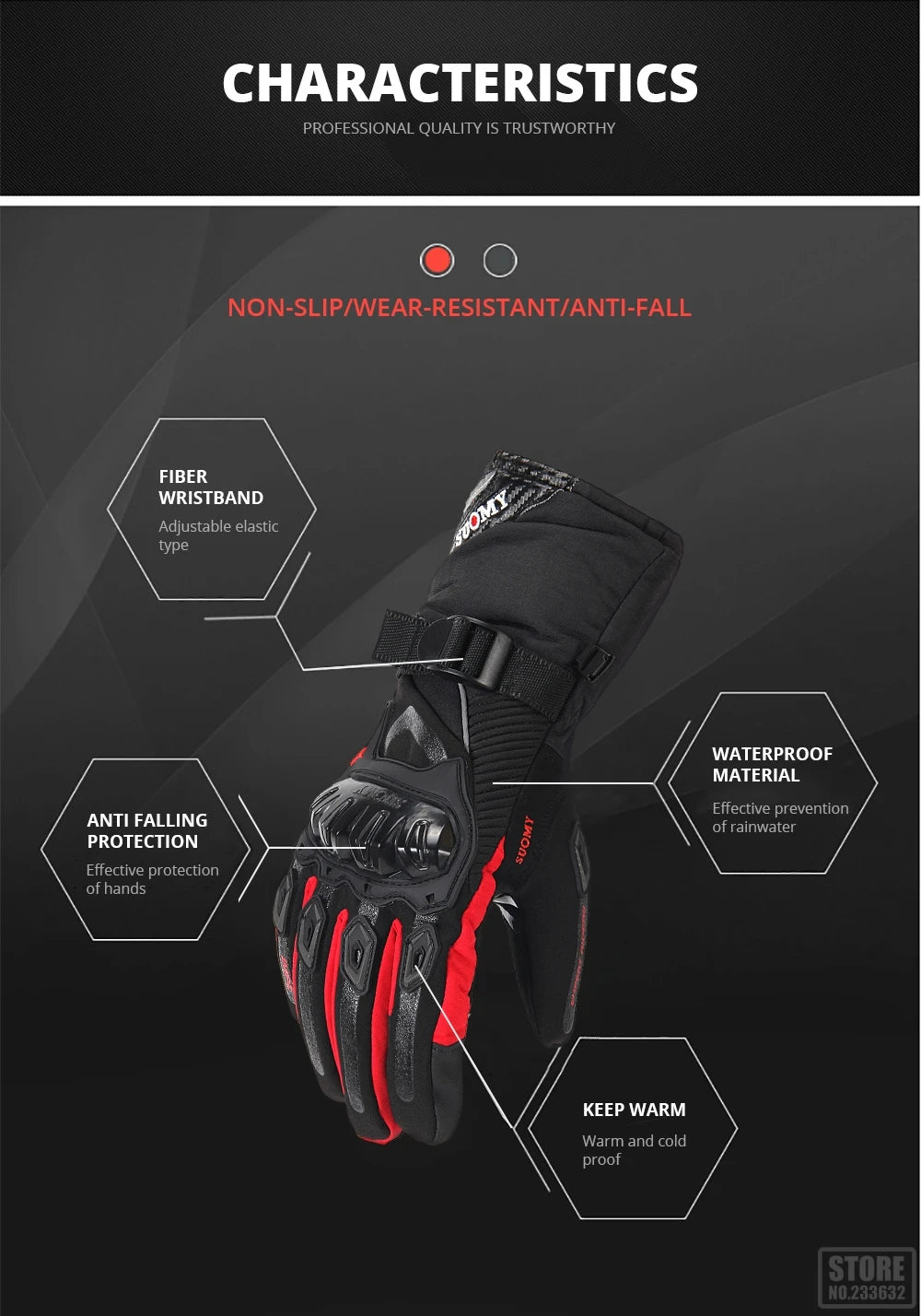 Motorcycle Gloves Windproof Waterproof Guantes Moto Men Motorbike Riding Gloves