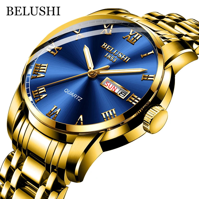 BELUSHI Top Brand Watch Men Stainless Steel