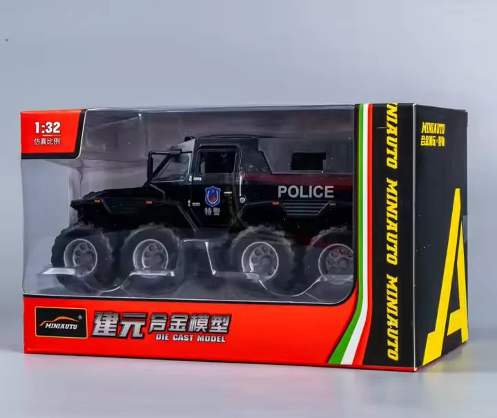 Diecast Model Car Off-road Vehicle Truck Electric Alloy 1:32 8WD Off-road Model Car Toy