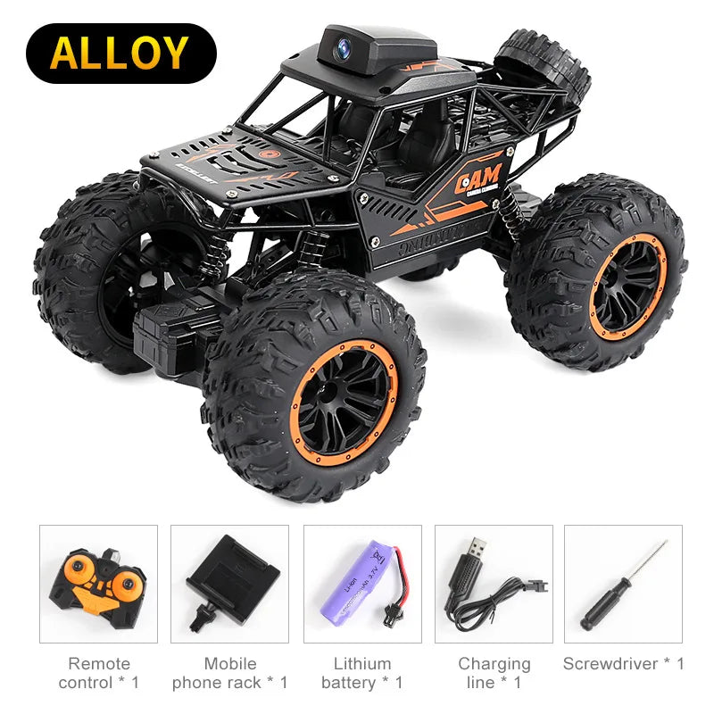 Alloy Rc Car With HD 720P WIFI FPV Camera Machine on Remote Control Stunt 1:18 2.4G SUV Radio Control Climbing Toys
