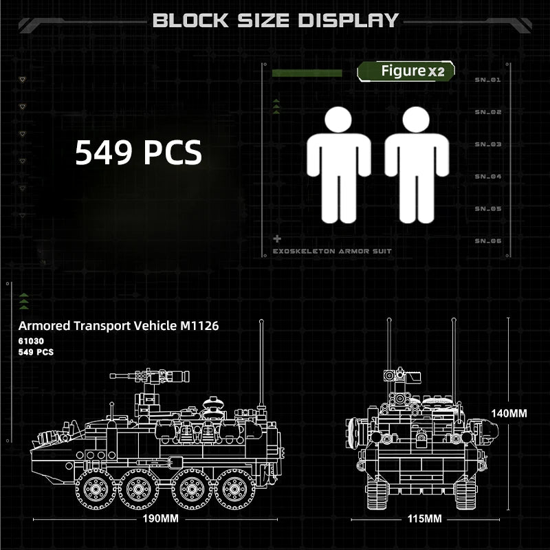 549PCS World War WW2 German Military M1126 Armored Transport