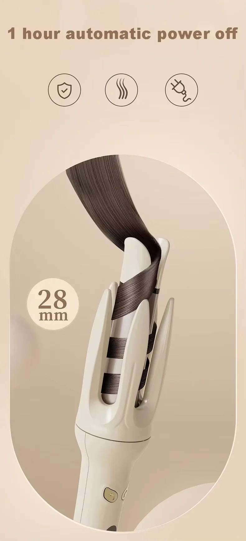 Factory Customize Private Label 28MM Automatic Spinning Hair Curler