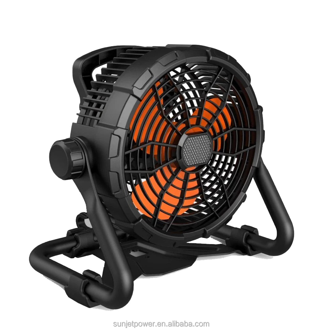 Outdoor LED Light 12v DC Solar Fan Kit Rechargeable Camping Fan