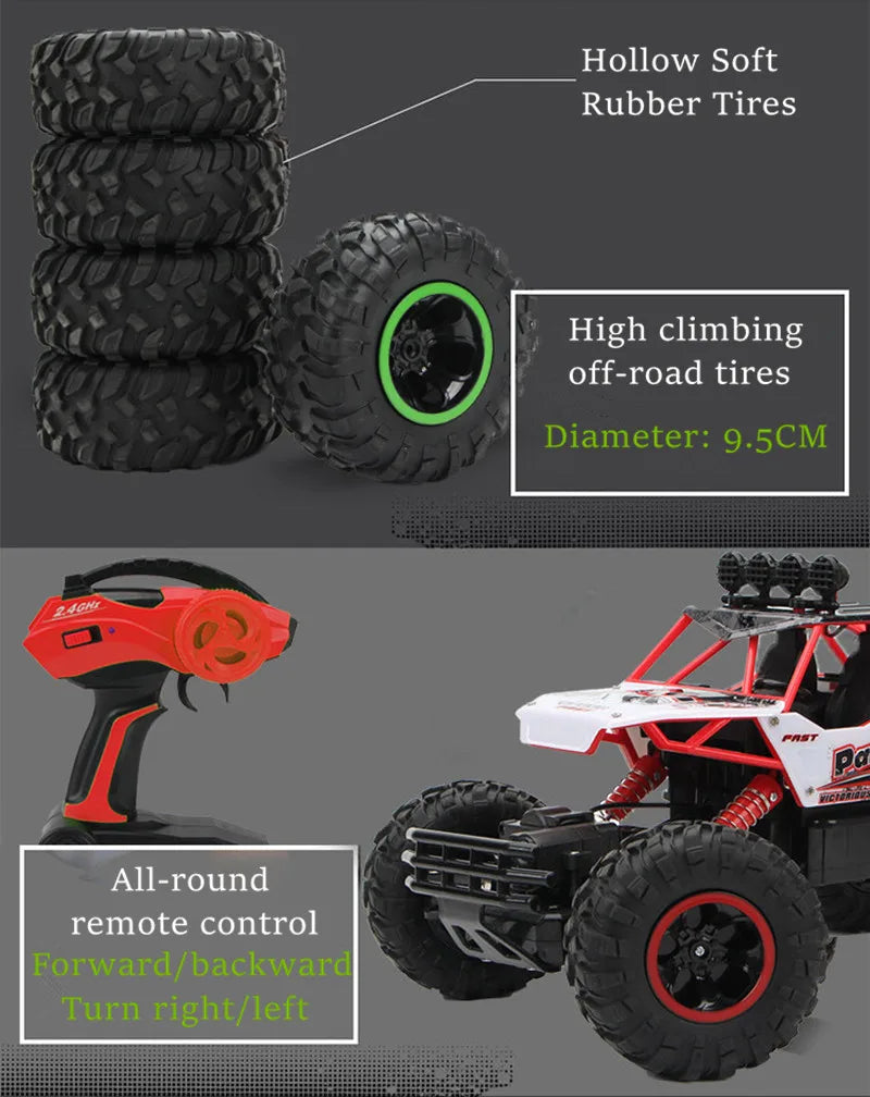 ZWN 1:12 / 1:16 4WD RC Car With Led Lights 2.4G Radio Remote Control Cars Buggy