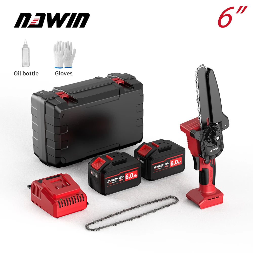 NAWIN 6" Brushless Handheld Lithium Electric Chain Saw
