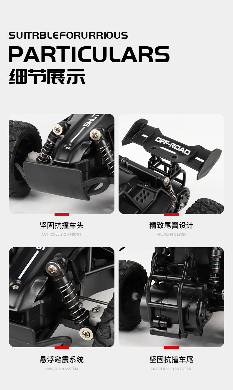 New RC Car 1:16 2WD with LED Light 2.4G 20KM/H High Speed Off-Road Climbing Remote Control Car