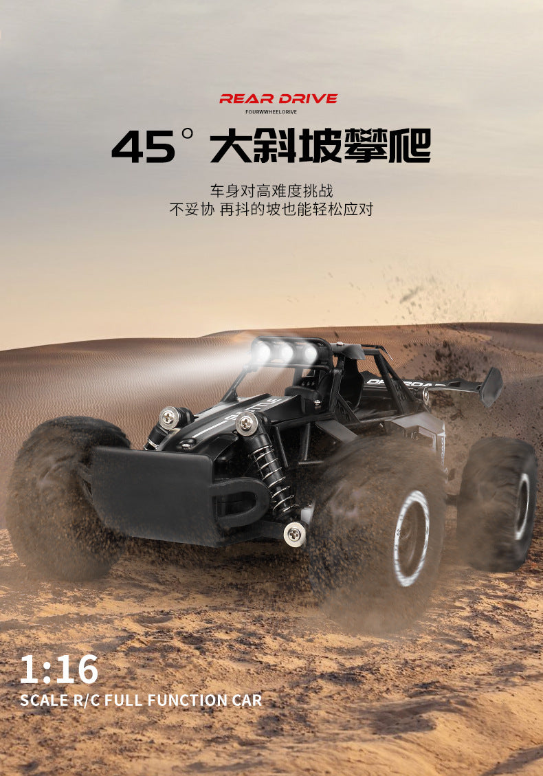 New RC Car 1:16 2WD with LED Light 2.4G 20KM/H High Speed Off-Road Climbing Remote Control Car