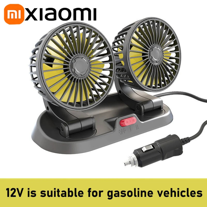Xiaomi Car Fan 360° Adjustable 3 Head Air Fan Automotive Electric Fan