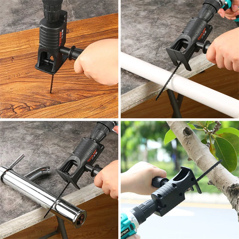 Electric Drill Modified To Reciprocating Saw