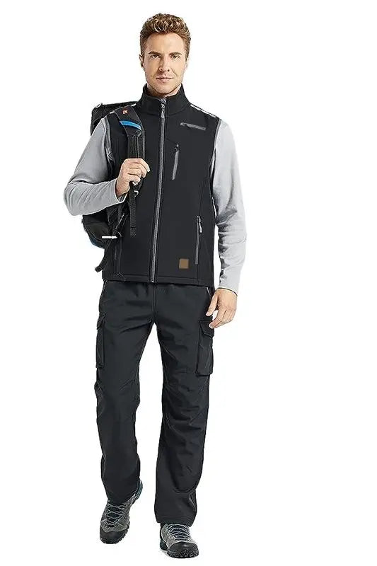 Golf Vest for Men Fleece Softshell Sports Outdoor Hiking Vest