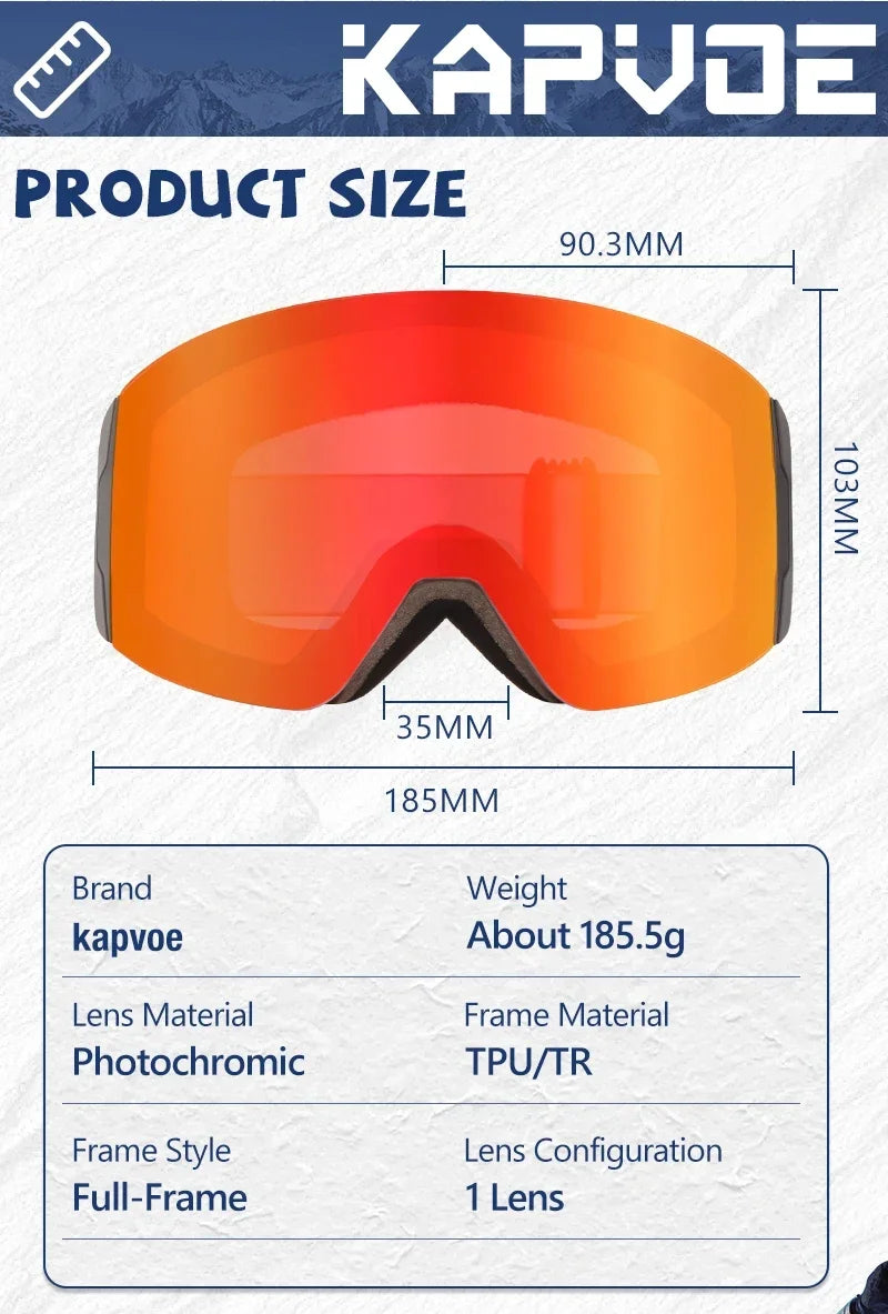 Kapvoe Photochromic Ski Goggles