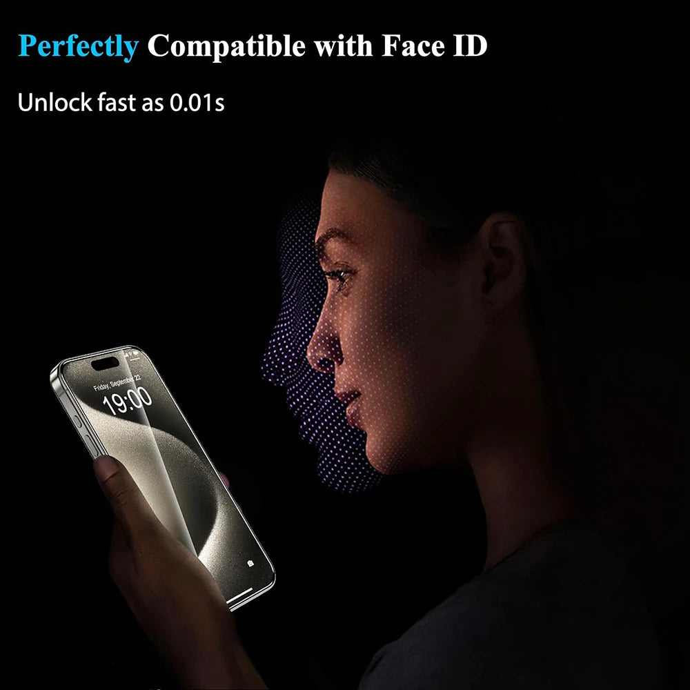 4Pcs Tempered Glass For iPhone 16 15 14 13 12 11 Pro Max Screen Protector
