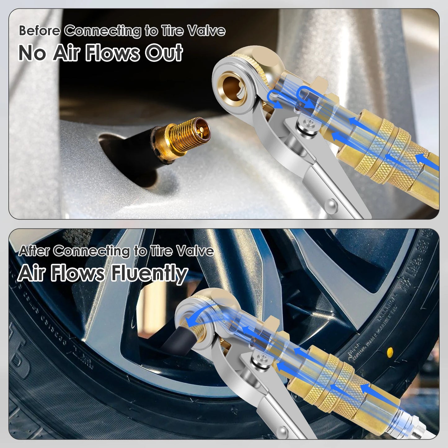 Car Tire Air Chuck Inflator Pump Valve Connector