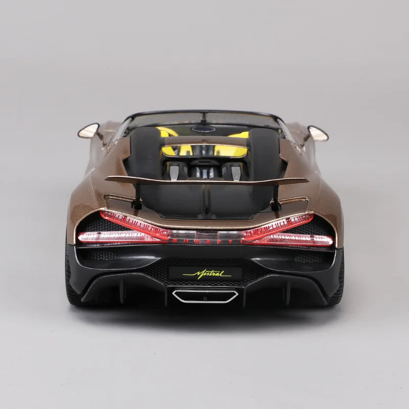 Bugatti W16 Mistral Gold Version Alloy Miniature Bugatti Supercar Mistral Diecast Model