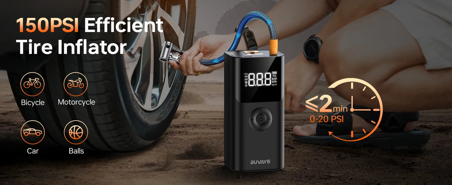 BUVAYE Multifunctional Battery Jump Starter Power Bank