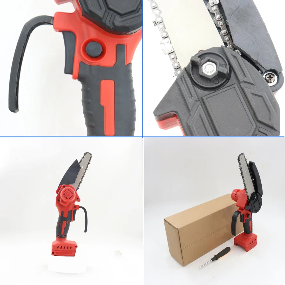 Mini Chainsaw 4/6InCordless Woodworking Handheld Garden Electric Saw