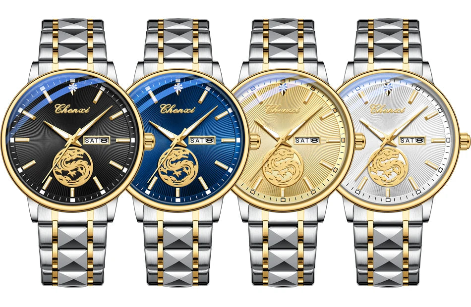 CHENXI Business Luxury Men Watches Quartz Stainless Steel Wrsitwatches