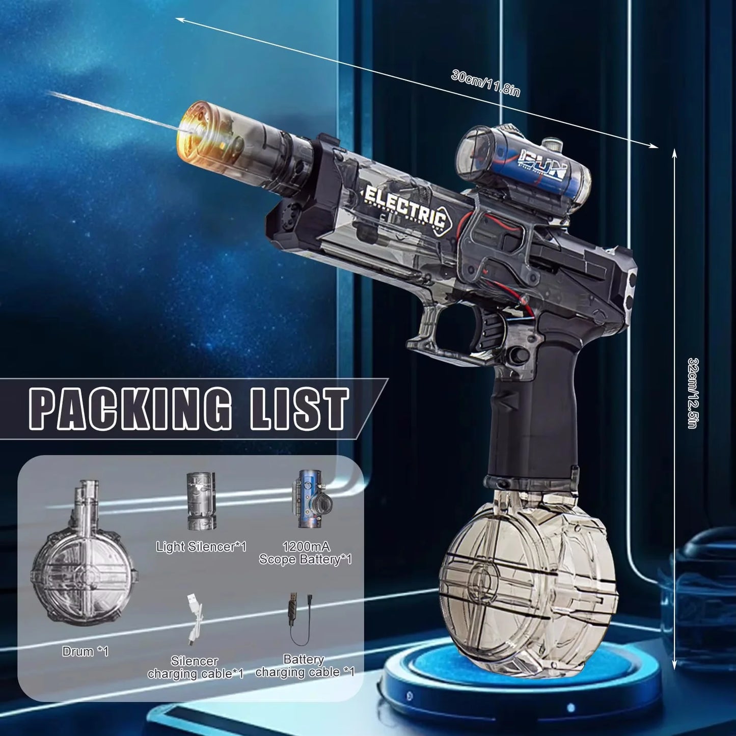 MK3 Simulation Shooting Flames Electric Water Gun