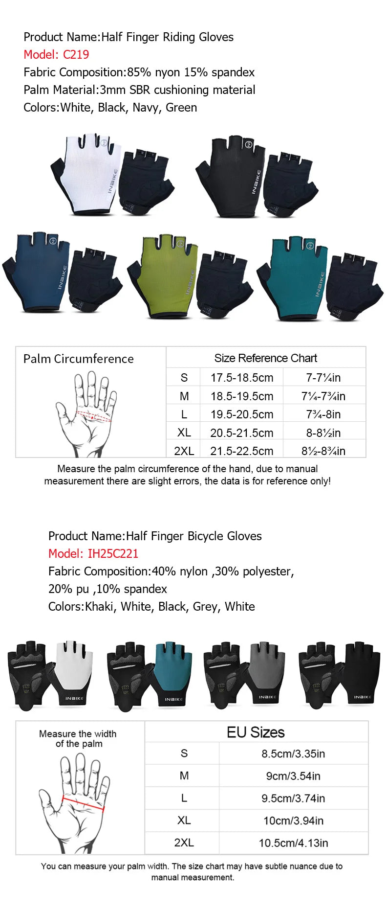 INBIKE Half Finger Cycling Gloves Summer Bicycle Gloves