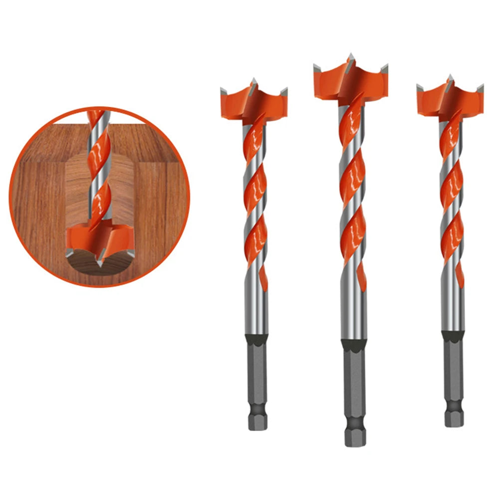 1PC Extended Woodworking Hole Opener Alloy Thread Drill Bit