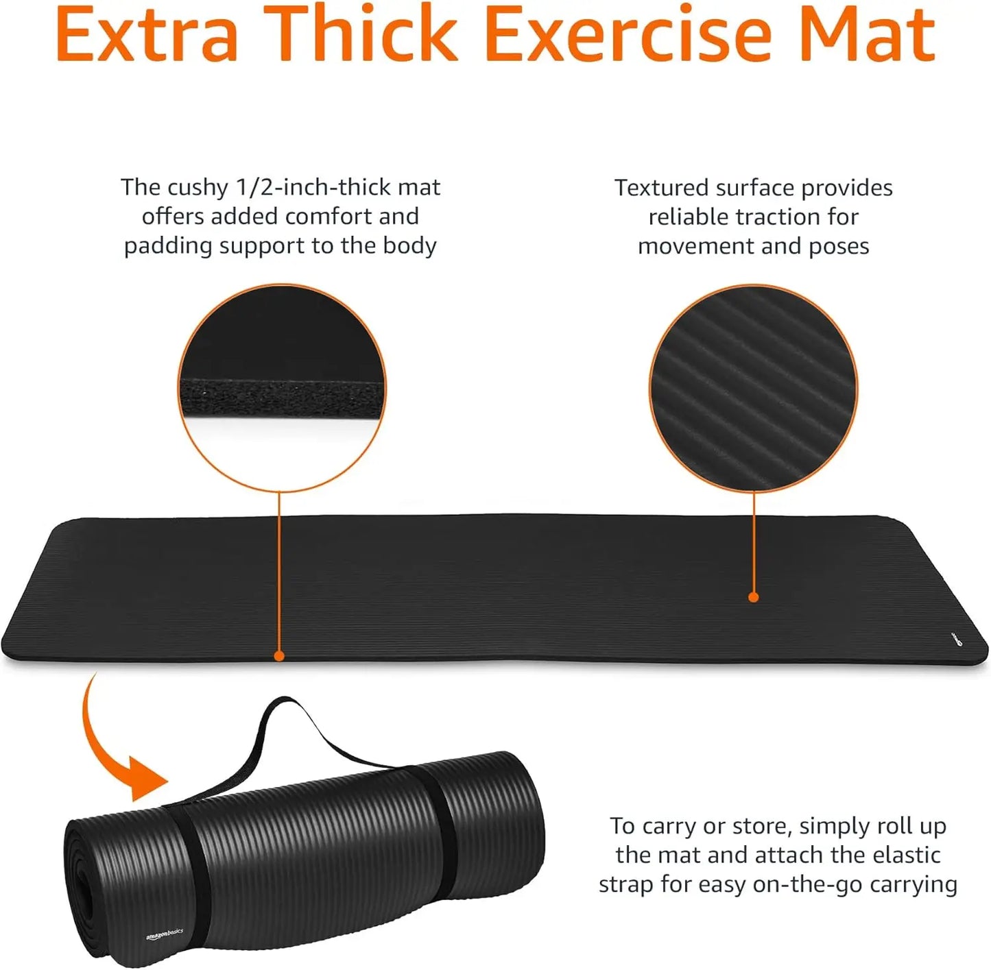 Yoga Mat Anti-skid Sports Fitness EVA Comfort Foam 10MM