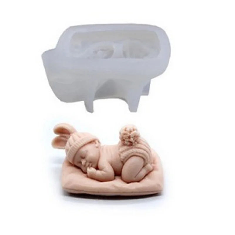 3D Sleep Baby Candle Silicone Mold DIY Cute Child Portrait Plaster Soap Resin Molds