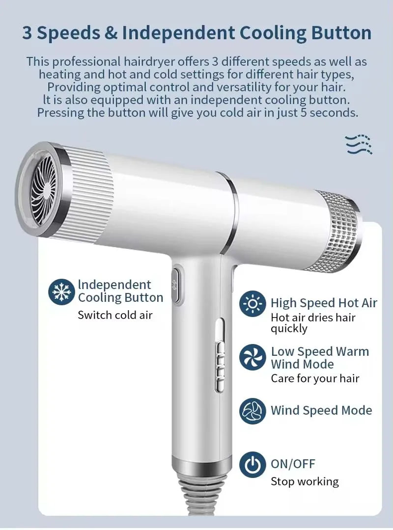 Professional Negative Ion Strong Wind Blower Portable And Adjustable Negative Ion Blower With Wind Speed