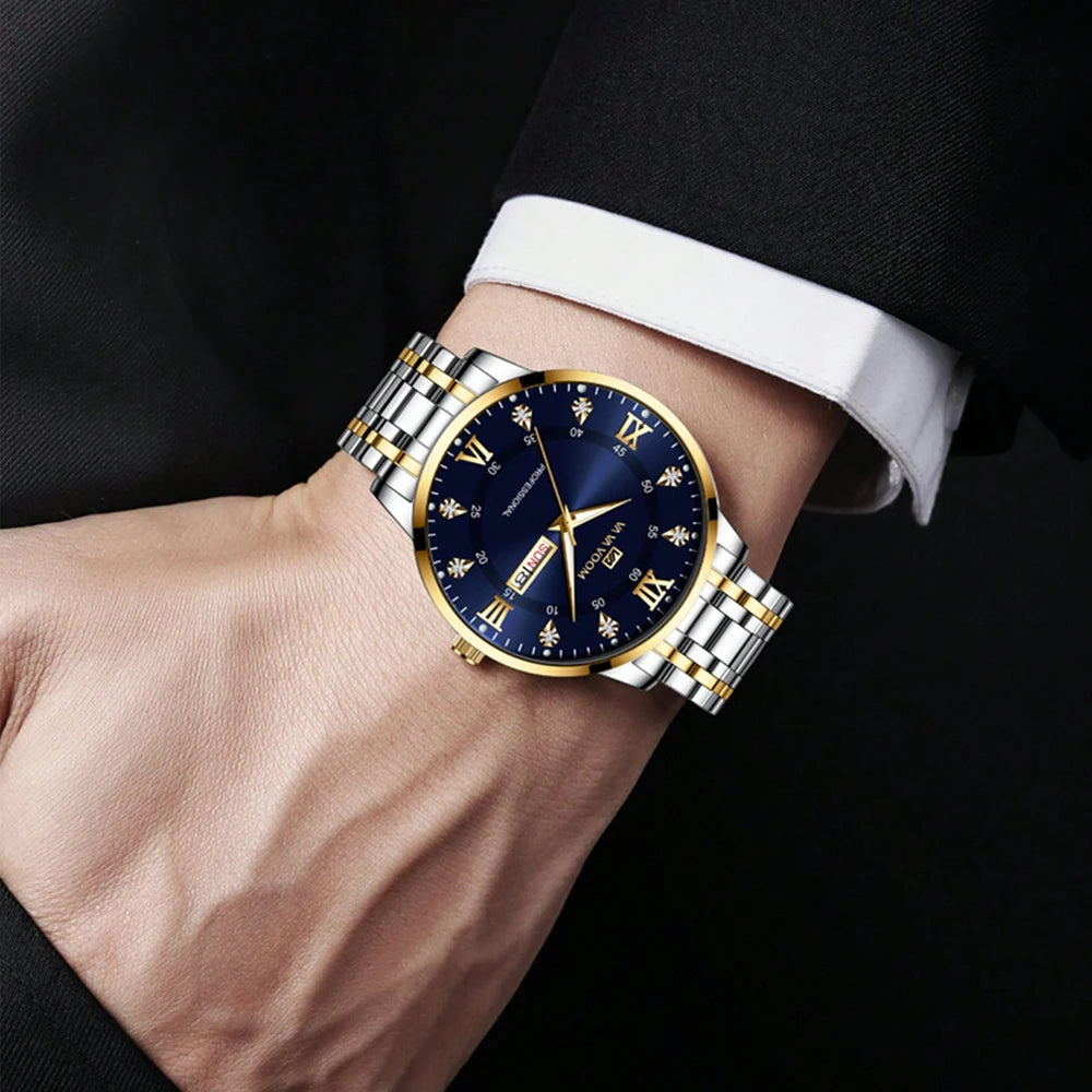 Stainless Steel Top Quailty Luxury Push Button Hidden Clasp Waterproof Luminous