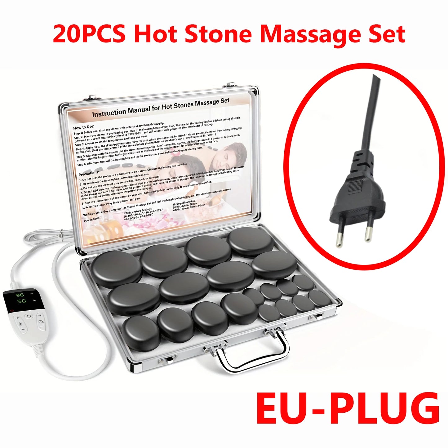 HOT STONE MASSAGE SET WITH TEMPERATURE ADJUSTMENT