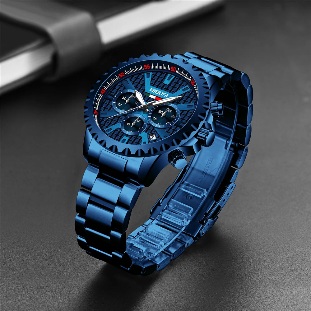 Men Watches Stainless Steel Top Luxury Fashion Business Wristwatch Waterproof Luminous Quartz Watches