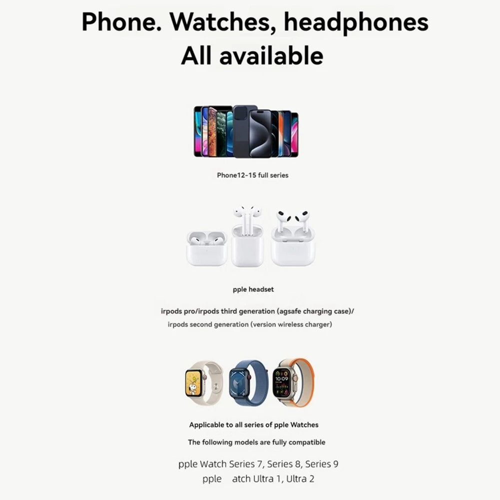 3 in 1 Foldable Magnetic Wireless Charger Stand