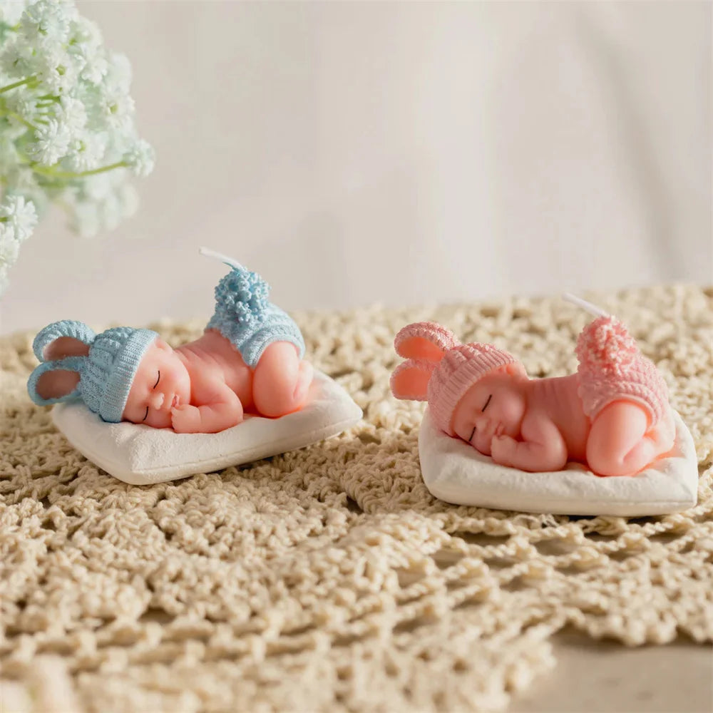 Cute Sleeping Baby Candle