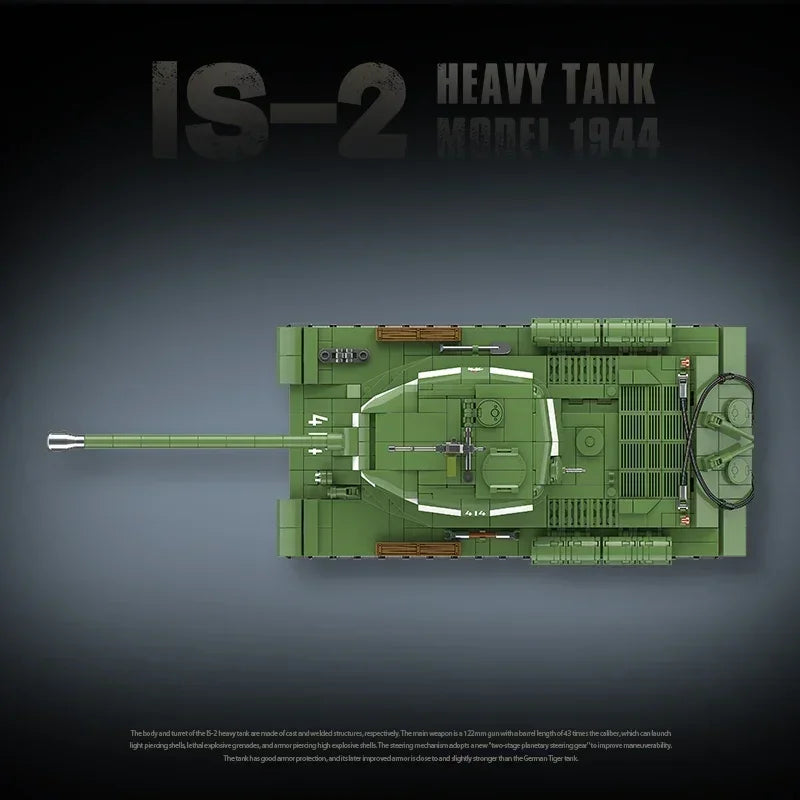 WW2 Military Classic Model Tiger Leopard KV-1 KV-2 IS-2 Heavy Tank Collection Model