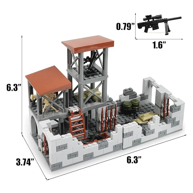 WW2 Army Military Base Model Building Kits Boys Toys