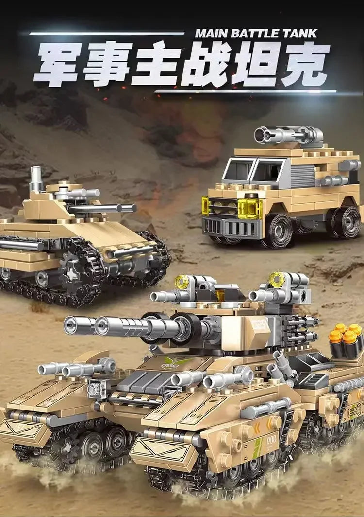 Newest 1028pcs World War 2 Military Vehicle Tank