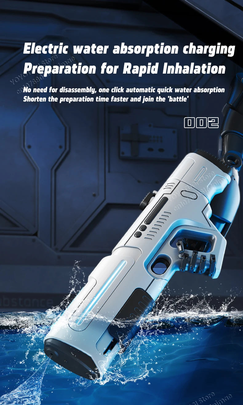 Pulse Electric Continuous Firing Water Gun Powerful Water Spray Laser Toy Gun