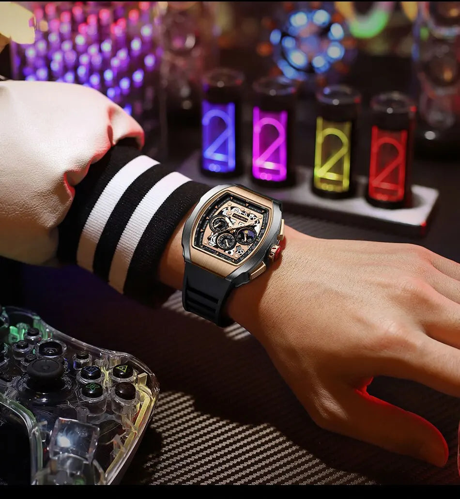 Luxury Mens Watches Business Waterproof Military Quartz Chronograph Wristwatch