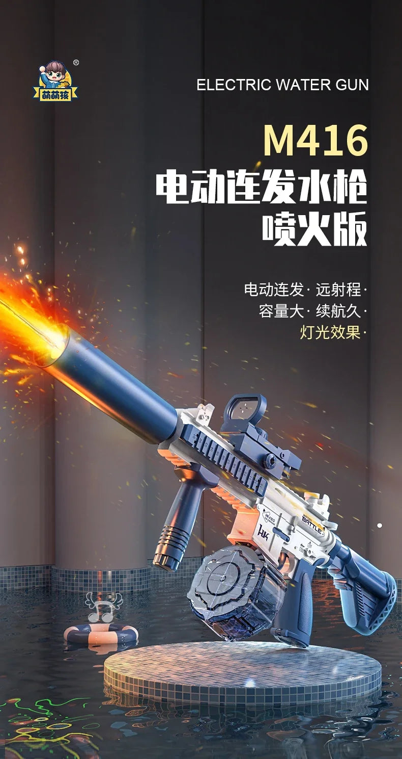 Electric Water Gun M416 Pistol Shooting Lighting Toy Gun