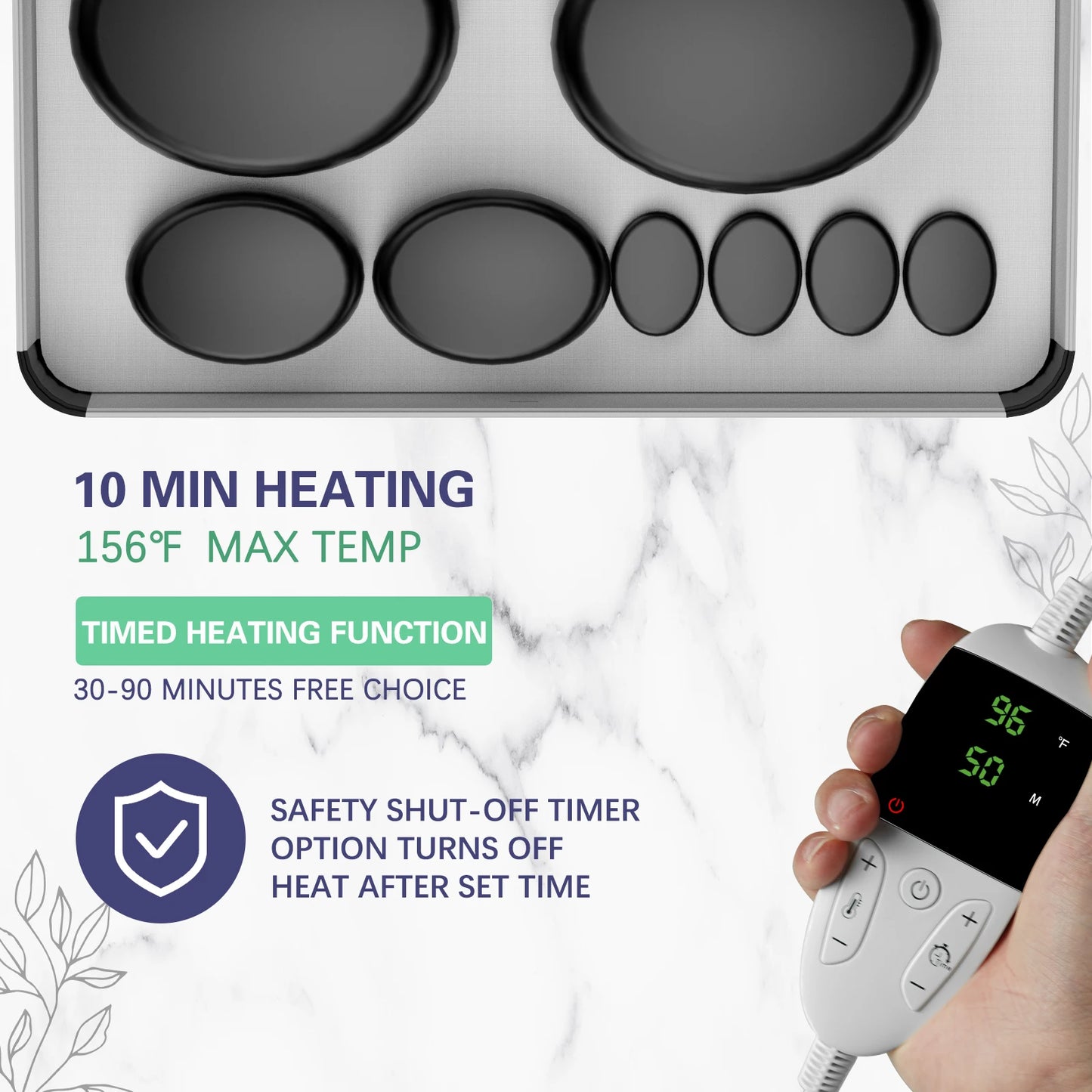HOT STONE MASSAGE SET WITH TEMPERATURE ADJUSTMENT