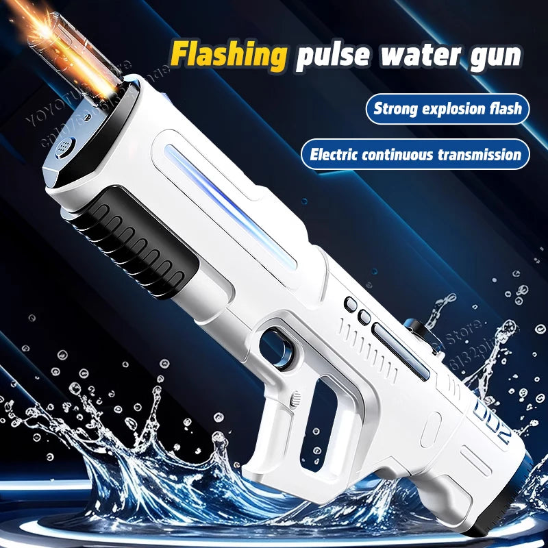 Pulse Electric Continuous Firing Water Gun Powerful Water Spray Laser Toy Gun