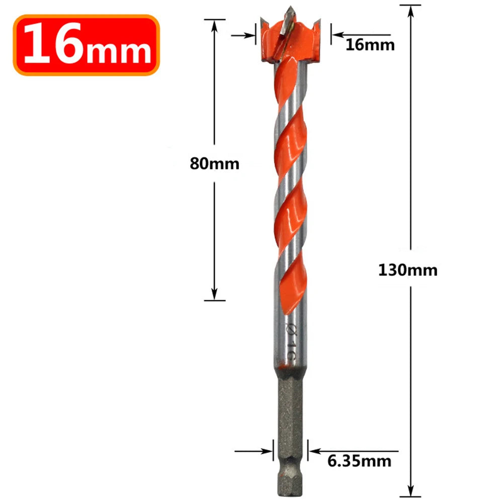 1PC Extended Woodworking Hole Opener Alloy Thread Drill Bit