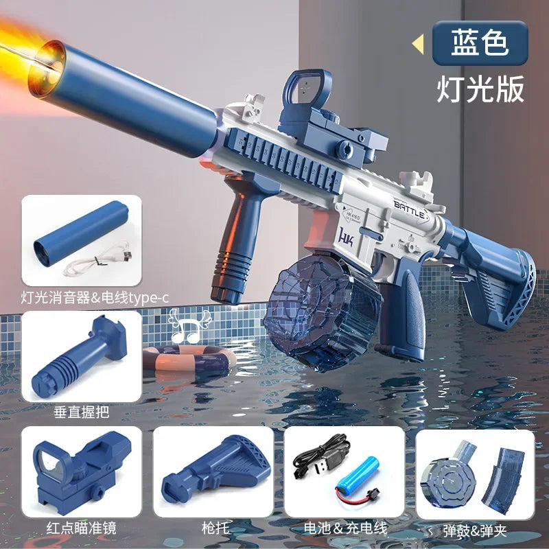 Electric Water Gun M416 Pistol Shooting Lighting Toy Gun