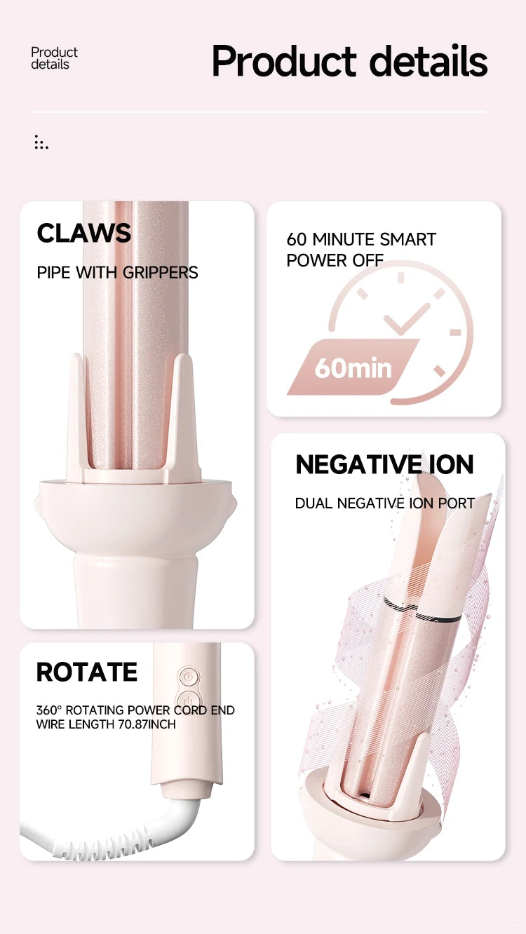 Auto Rotating Ceramic Hair Roller Professional Curling Iron