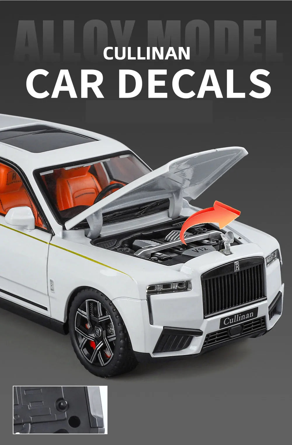 1/24 2025 Rolls Royce SUV Cullinan Alloy Luxury Car Model